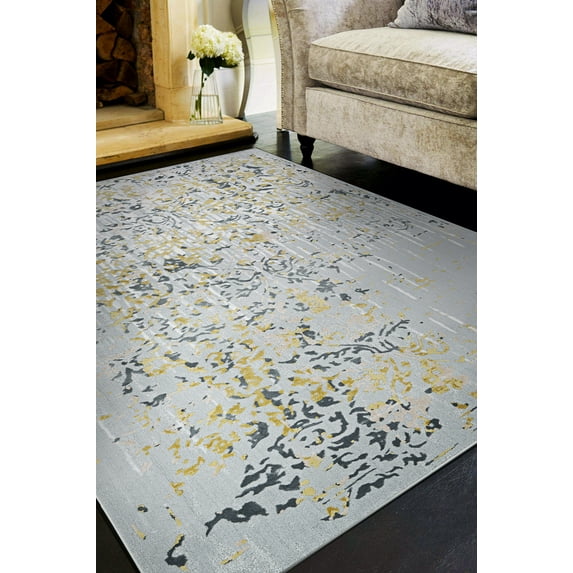 Couristan Calinda Emmett Gold-Silver-Ivory Area Rug