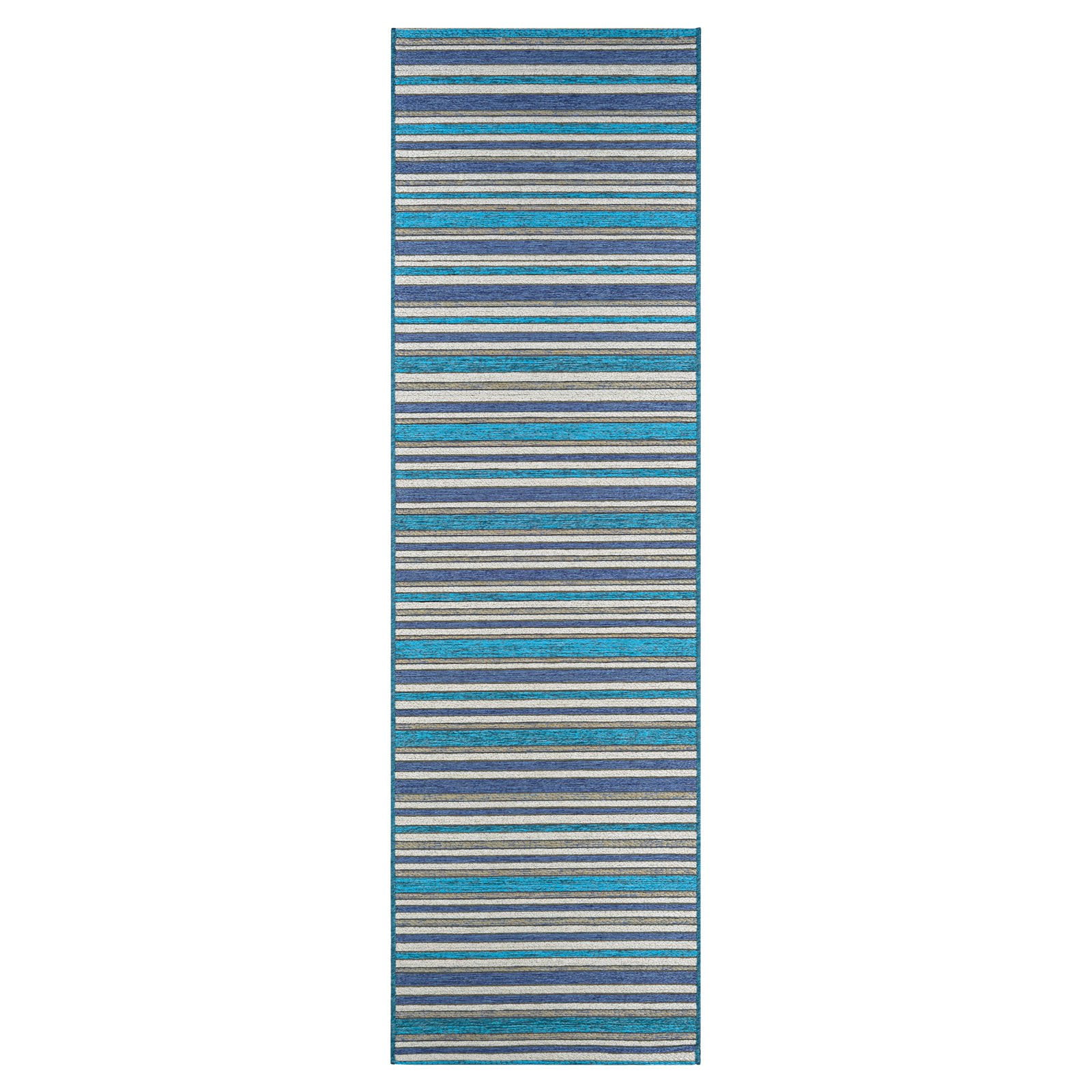 Cape Brockton Cobalt-Teal Flat Woven Wool Blend 2'3" x 7'10" Runner Rug