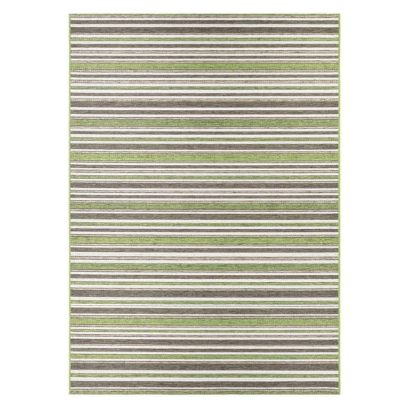 Couristan Cape Brockton Indoor / Outdoor Area Rug, Hunter Green-Brown, 3'11" x 5'6"