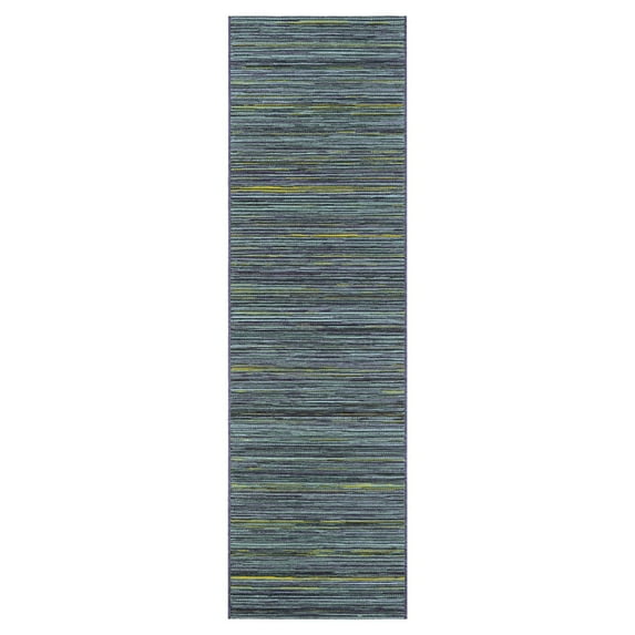 Couristan Cape Hinsdale Indoor / Outdoor Area Rug, Teal-Cobalt, 2'3" x 7'10" Runner