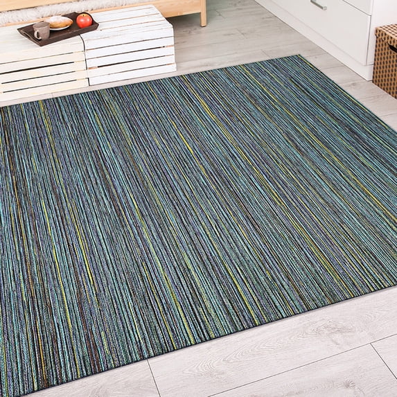 Couristan Cape Hinsdale Indoor / Outdoor Area Rug, Teal-Cobalt, 3'11" x 5'6"