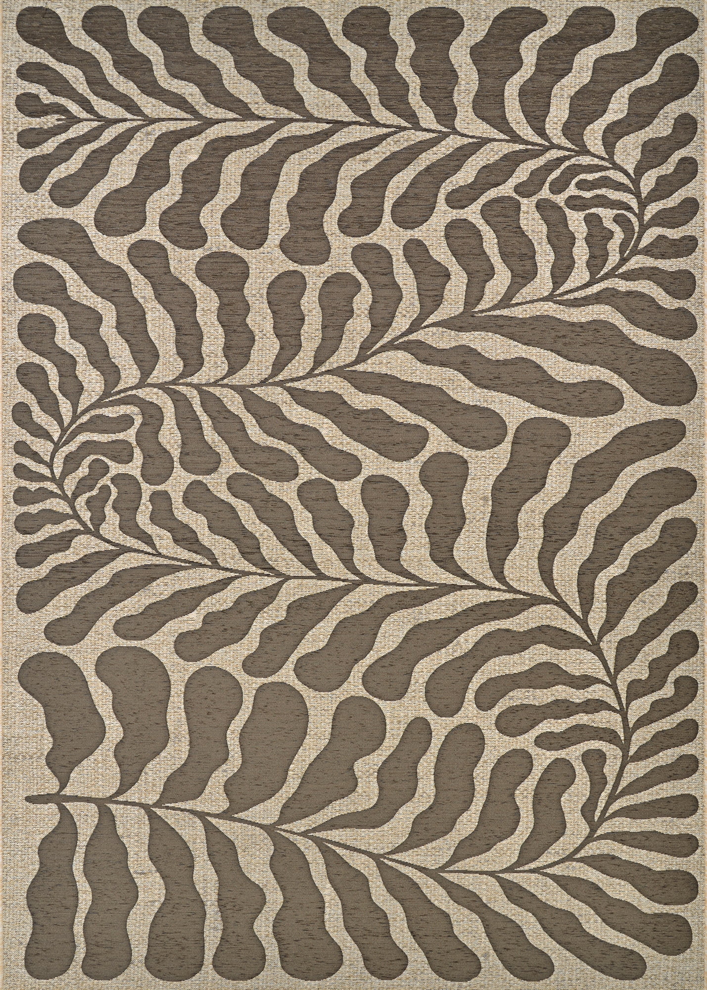 Couristan Castille Fiore 5'3" x 7'6" Mocha Indoor/Outdoor Rug
