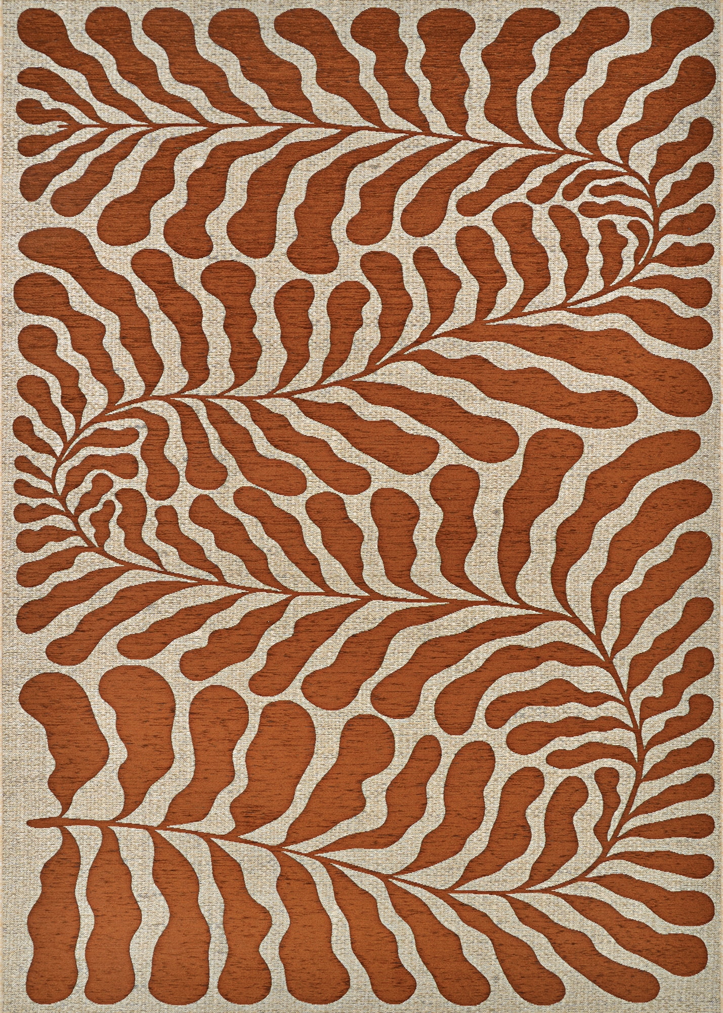 Couristan Castille Fiore 5'3" x 7'6" Terra and Cotta Outdoor Rug