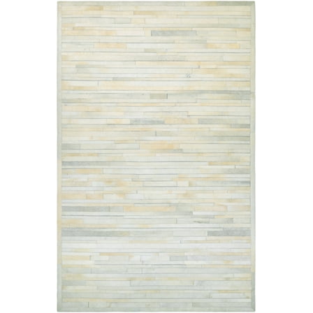 Couristan Chalet Plank 3'4" X 5'4" Ivory Handmade Cowhide Rug