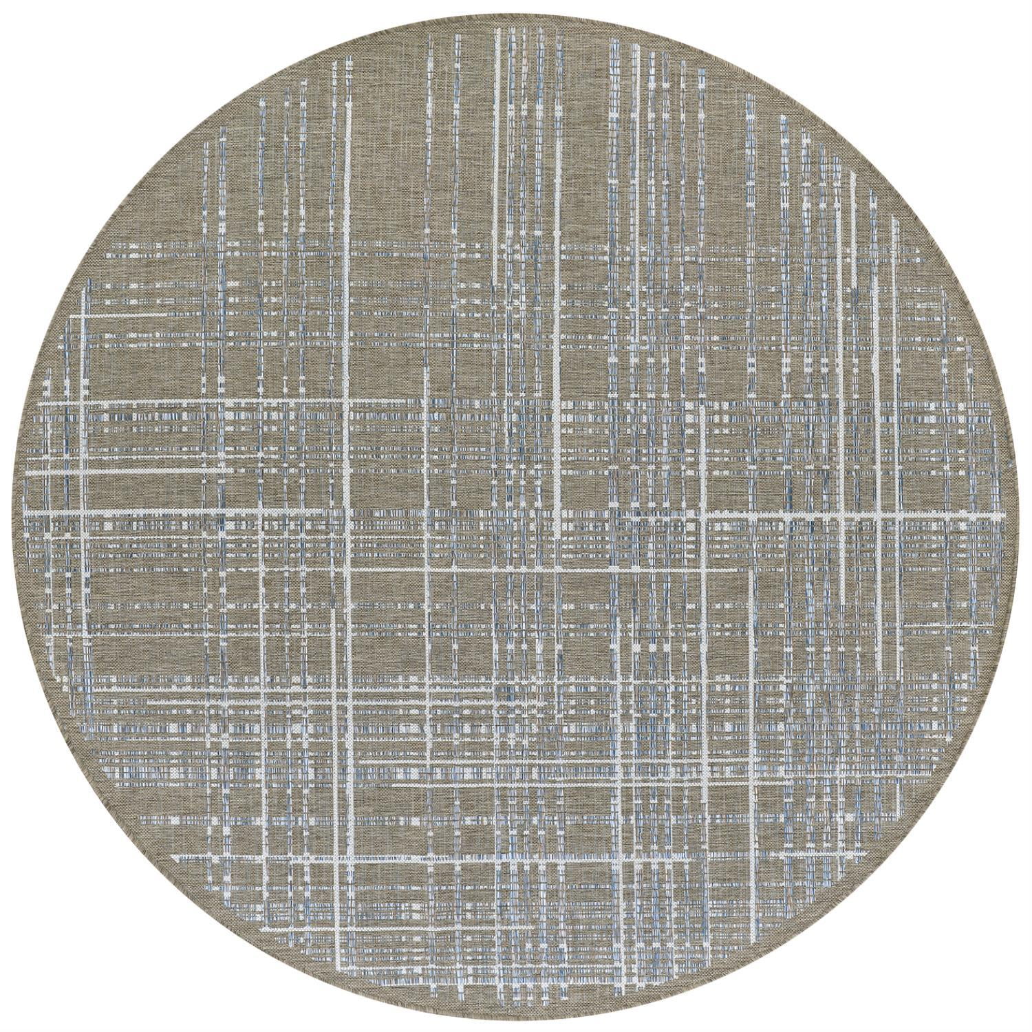 Couristan Charm Ohe Sand-Ivory Indoor / Outdoor Area Rug, 6'6" Round