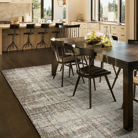 Couristan Charm Tiverton Indoor/Outdoor Area Rug, 6'6" x 9'6", Sand-Ivory