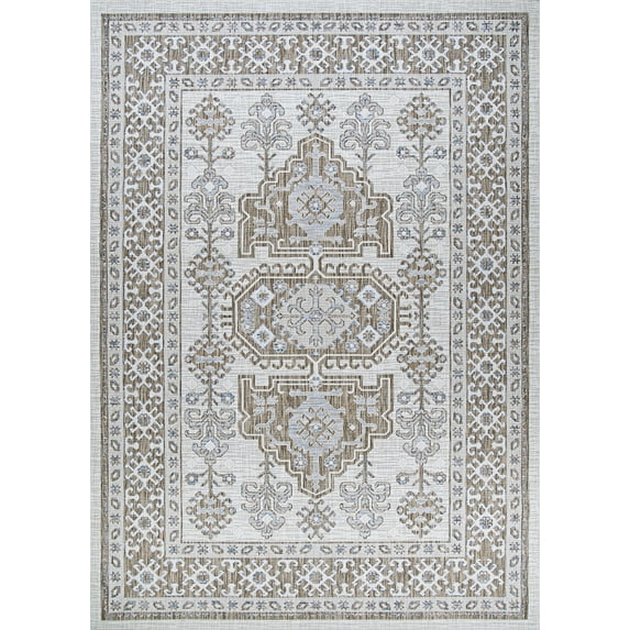 Couristan Charm Woodburn Ivory-Sand Indoor / Outdoor Area Rug, 7'10" x 10'9"