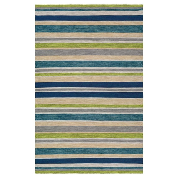 Couristan Cottages Alki Reversible Indoor/Outdoor Area Rug, 5' x 8', Ocean Shades