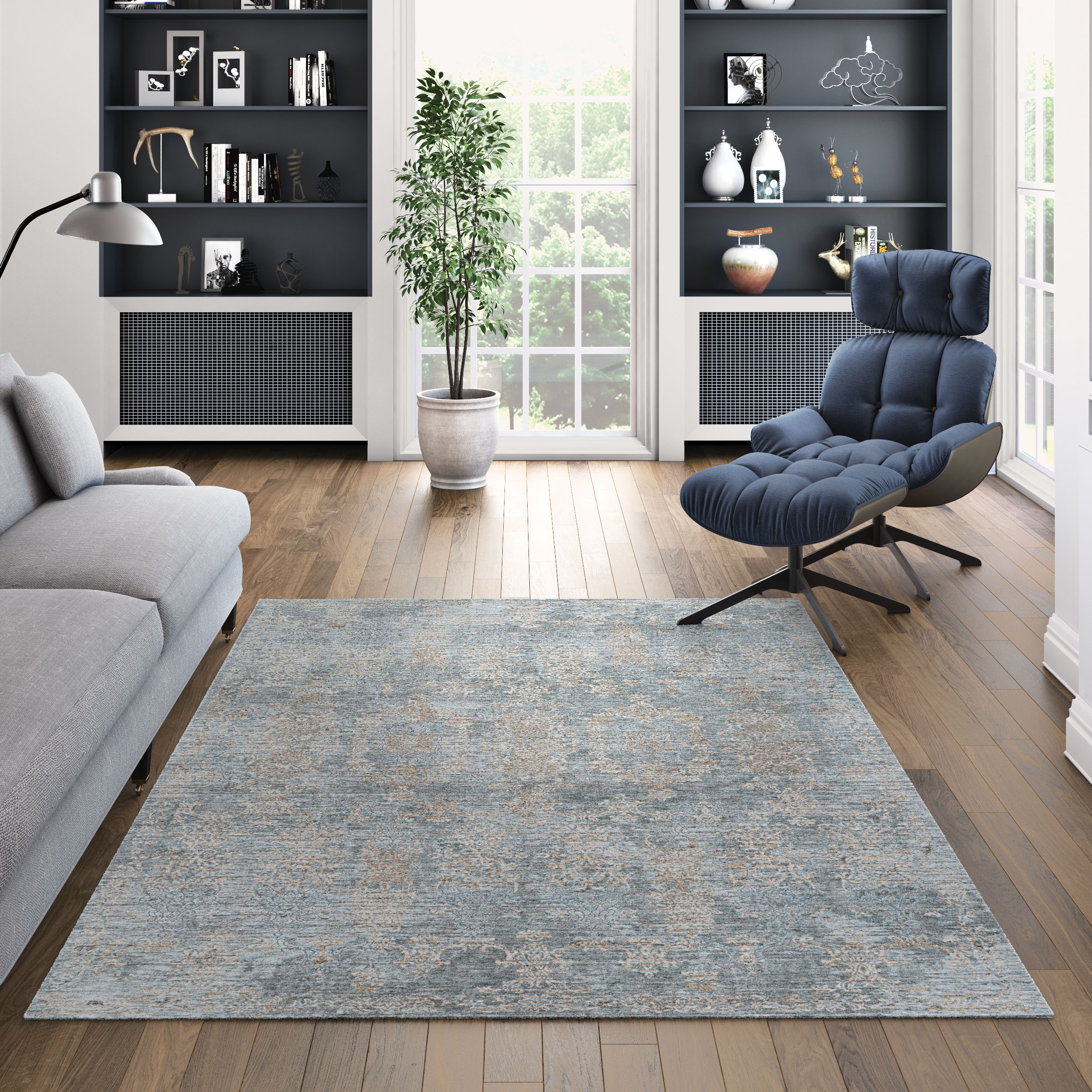 Couristan Couture Renaissance Pewter-Mode Beige Area Rug
