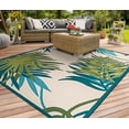 thumbnail image 1 of Couristan Covington Jungle Leaves Indoor/Outdoor Area Rug, 2' x 4', Ivory-Forest Green, 1 of 3