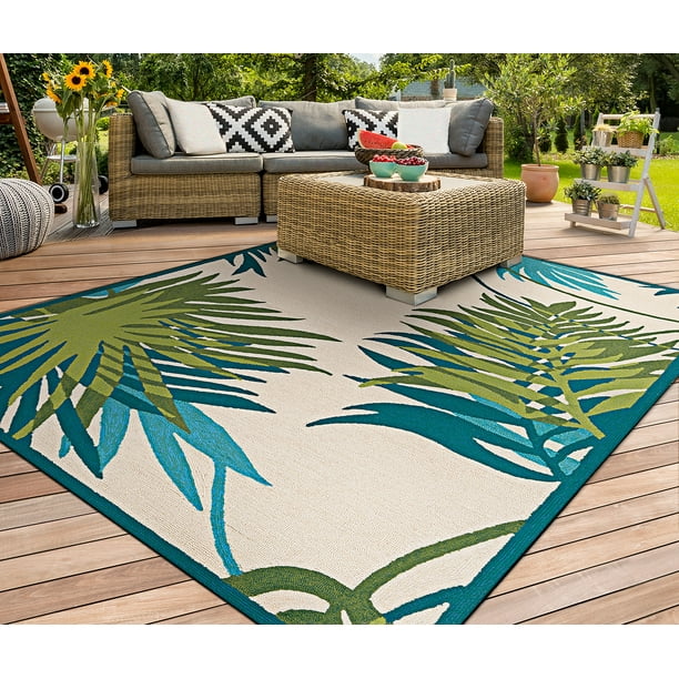 Couristan Covington Jungle Leaves Indoor/Outdoor Area Rug, 3'6
