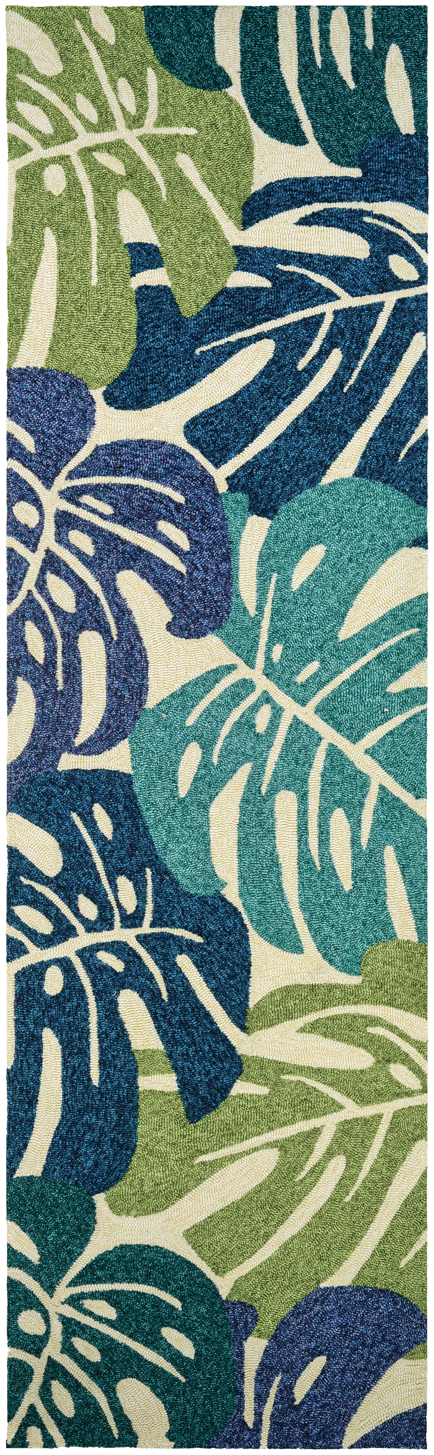 Couristan Covington Monstera Cream-Multicolor Indoor / Outdoor Area Rug, 2'6" x 8'6" Runner