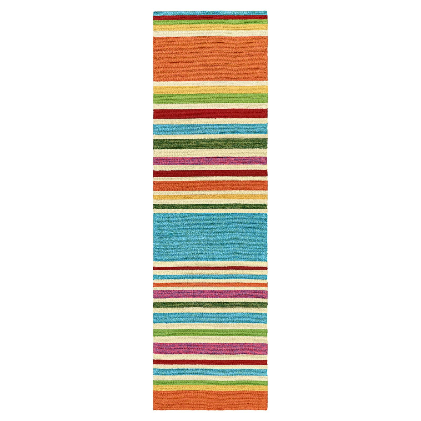 Couristan Covington Sherbet Stripe Indoor/Outdoor Area Rug, 2'6 x 8'6  Runner, Multi-color 