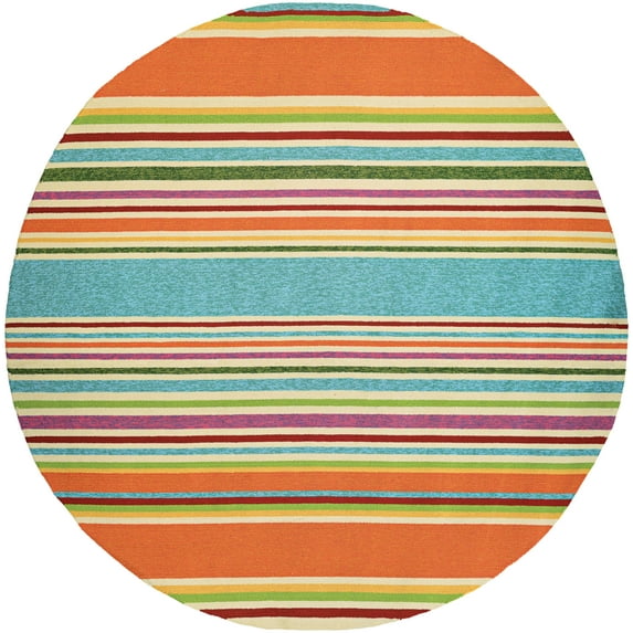 Couristan Covington Sherbet Stripe Indoor/Outdoor Area Rug, 7'10" Round, Multi-color