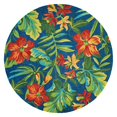 thumbnail image 1 of Couristan Covington Tropical Orchid, Azure-Forest Green-Red Rug, 1 of 3