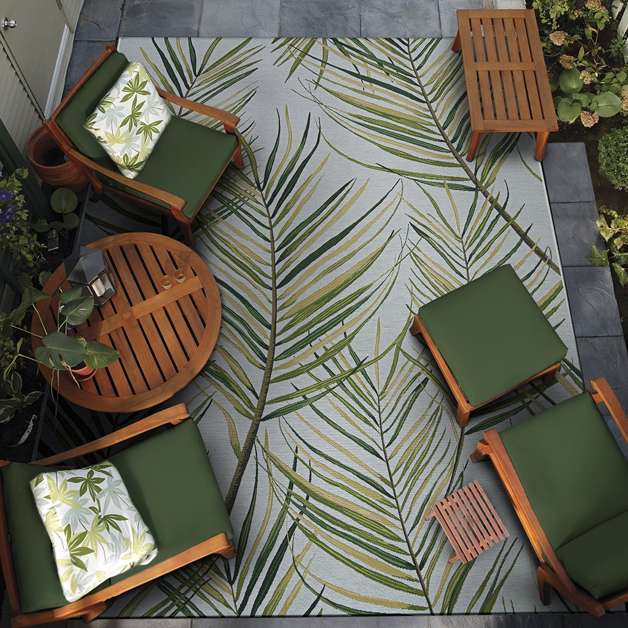 Couristan Dolce Bamboo Forest Indoor/Outdoor Area Rug, 5'3" x 7'6", Frost
