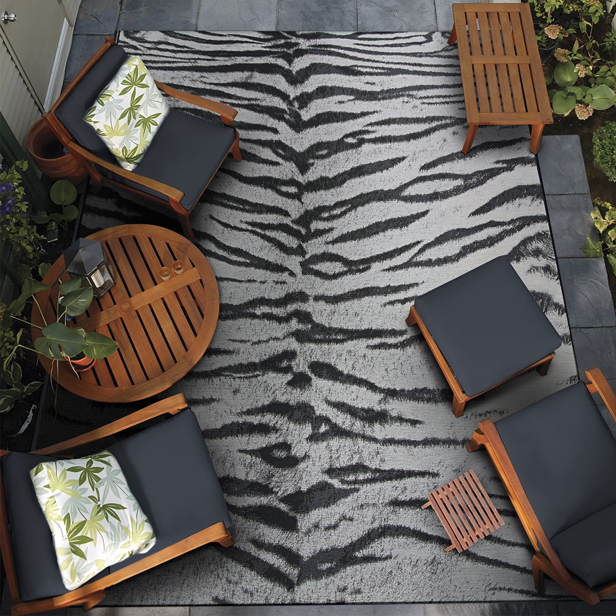 Couristan Dolce Bengal Indoor/Outdoor Area Rug, 5'3" x 7'6", Ivory