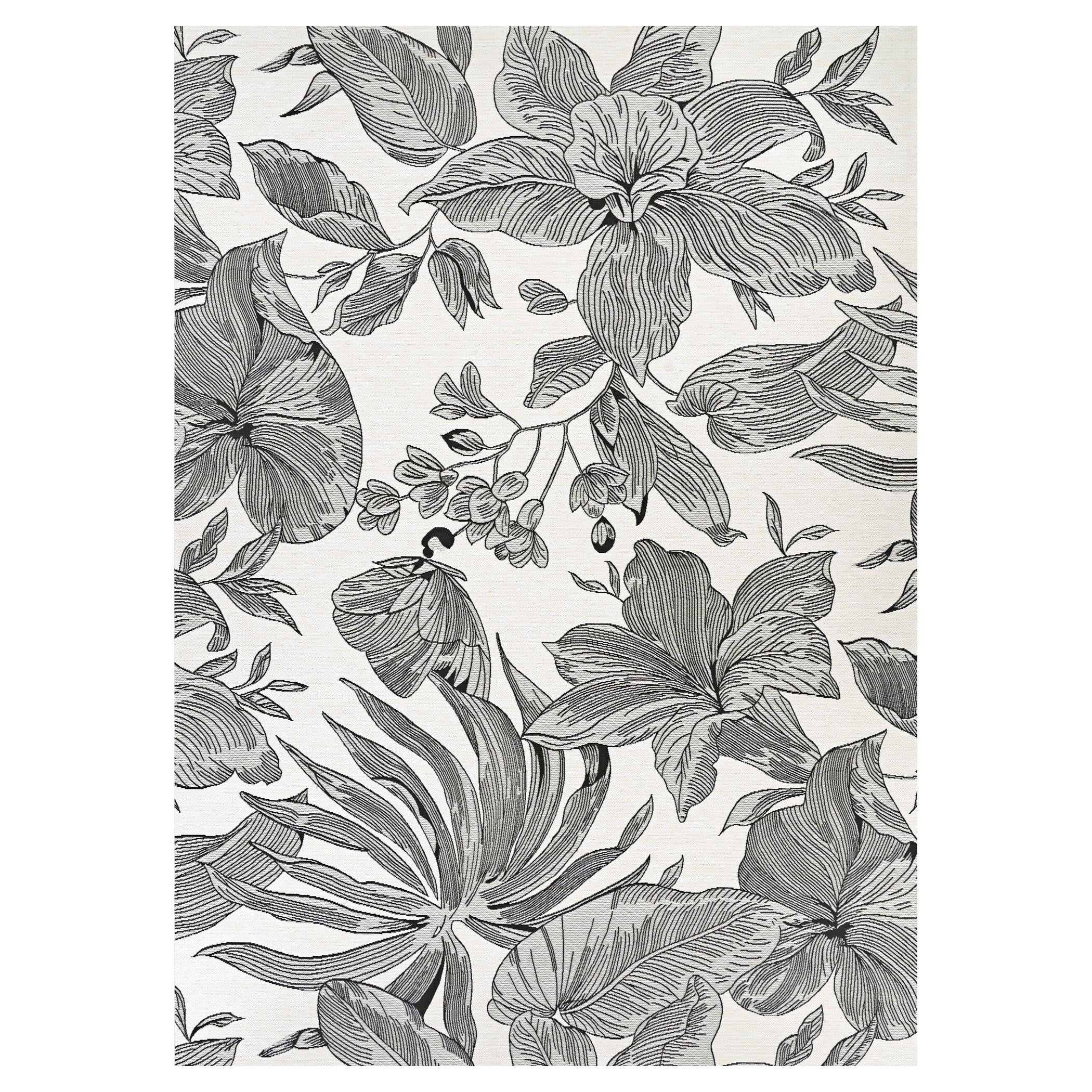 Couristan Dolce Flora 9'8" X 13'6" Snow Flatwoven Outdoor Rug