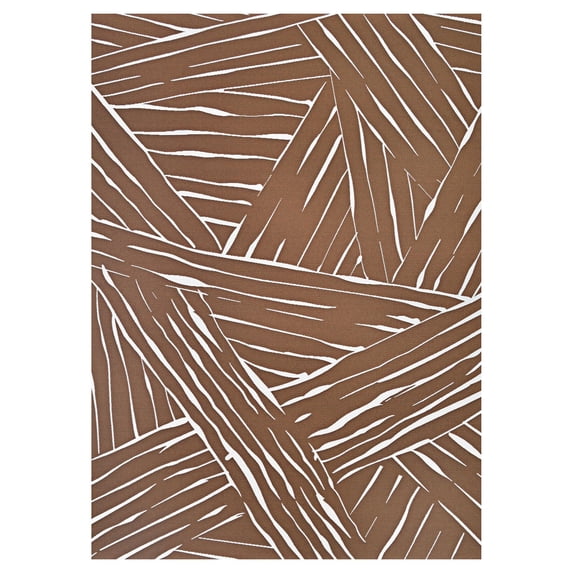 Couristan Dolce Parquet 5'3" x 7'6" Amber Outdoor Rug