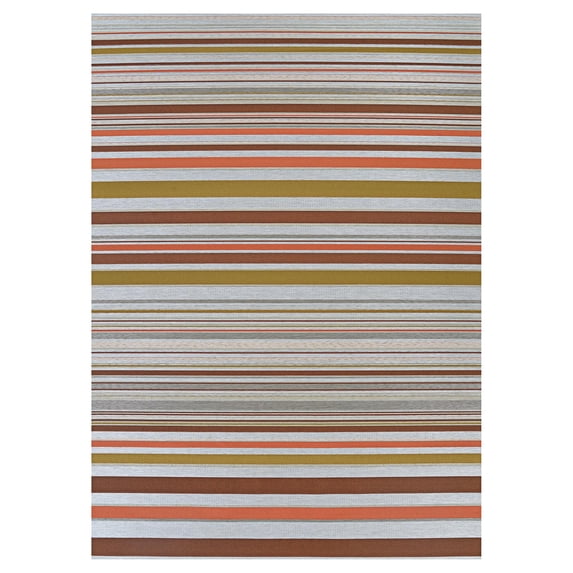 Couristan Dolce Striped 5'3" x 7'6" Sunset Outdoor Rug