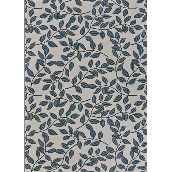 Couristan Dolce Summer Ivy 2'3" x 3'11" Ivory-Slate Blue Indoor/Outdoor Rug