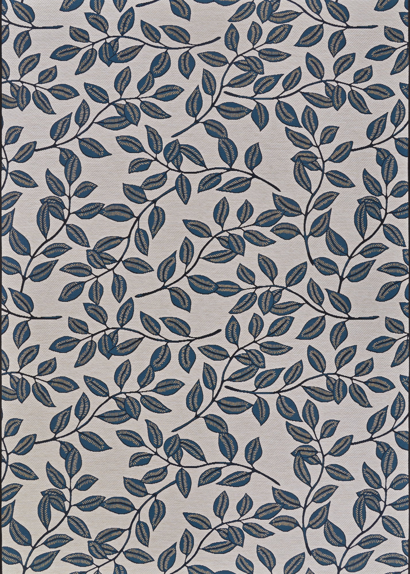Couristan Dolce Summer Ivy 4' x 5'10" Ivory-Slate Blue Indoor/Outdoor Rug
