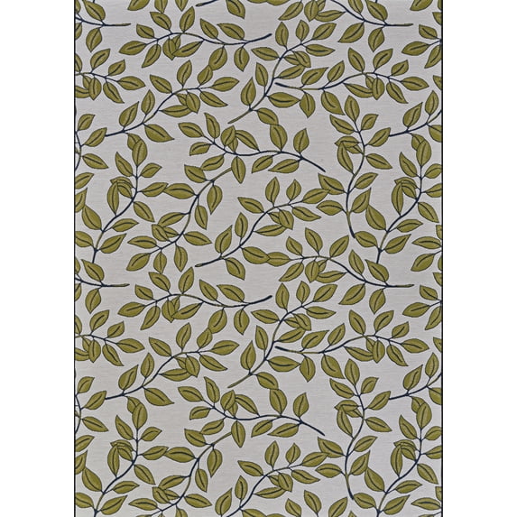 Couristan Dolce Summer Ivy Indoor/Outdoor Area Rug, Ivory-Olive, 2'3" x 7'10" Runner