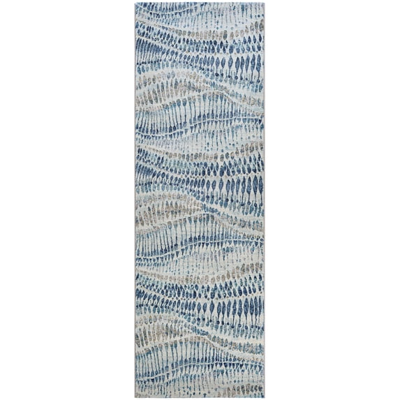 Couristan Easton Charles Area Rug, 2'7" x 7'10" Runner, Bone-Blue-Multi