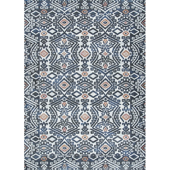 Couristan Everest Bohemia Area Rug, 5'3" x 7'6", Denim-Ivory