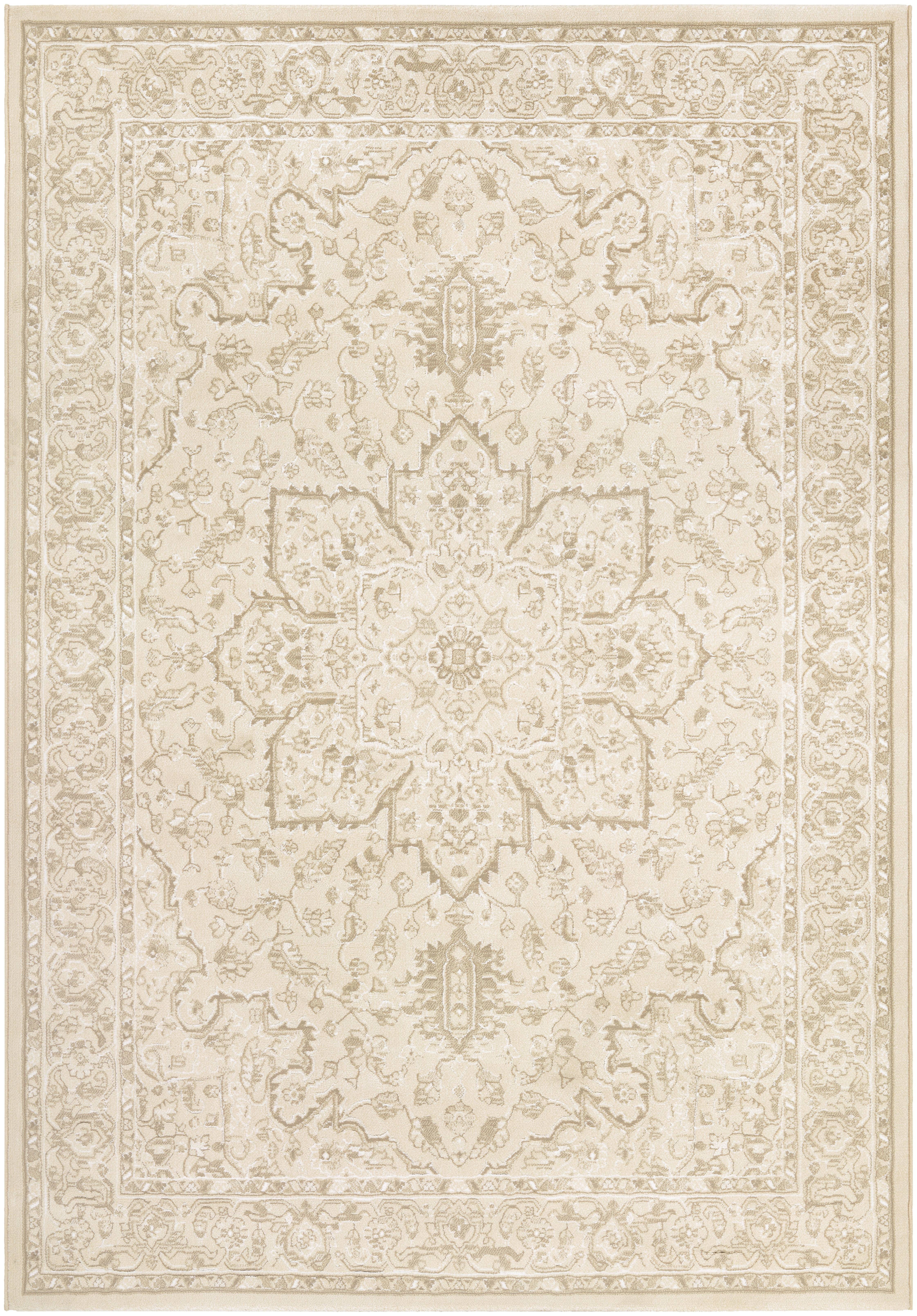 Champagne Elegance 3'11" x 5'6" Machine-Made Wool Blend Area Rug