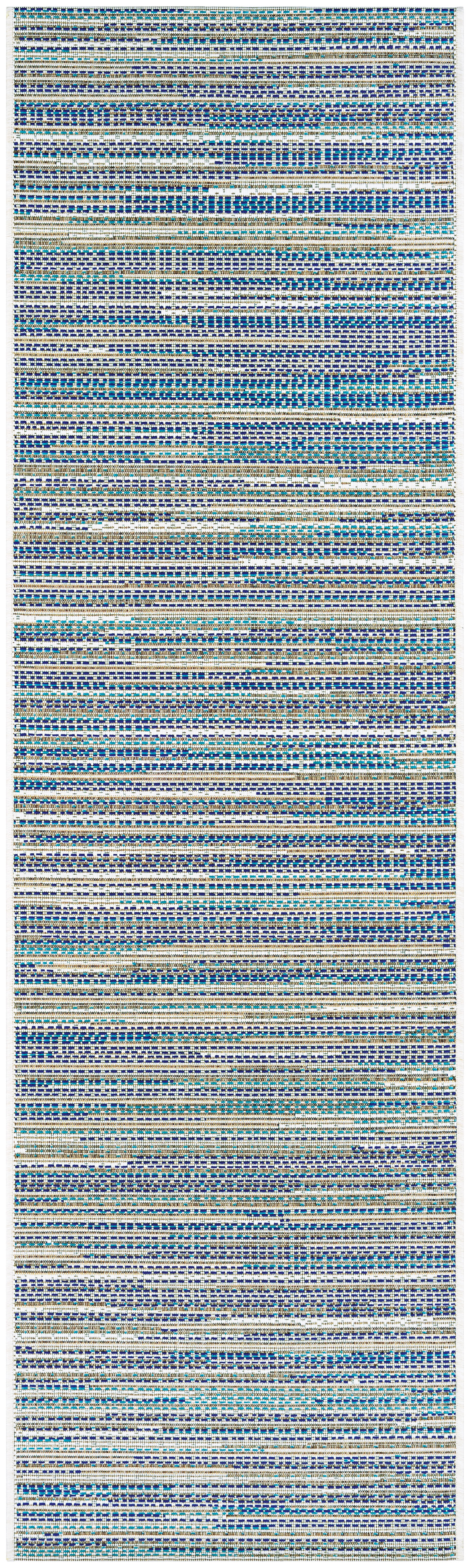 Couristan Monaco Alassio Indoor / Outdoor Area Rug, Sand-Azure Blue-Turquoise, 2'3" x 11'9" Runner