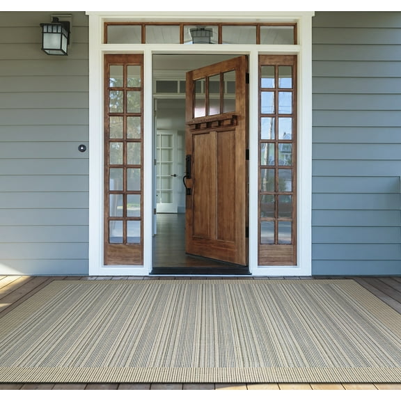 Couristan Monaco Bowline Indoor / Outdoor Area Rug, Cocoa Natural-Ivory, 5'3" x 7'6"