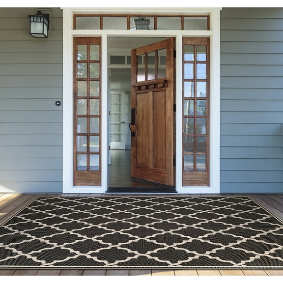 Couristan Monaco Ocean Port Area Rug, 3'9" x 5'5", Black-Sand