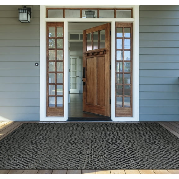 Couristan Monaco Pavers, Black Rug, Multiple Sizes