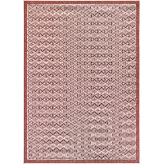 Couristan Monaco Sea Pier Area Rug, 3'9" x 5'5", Sand-Maroon