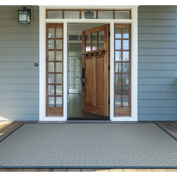 Couristan Monaco Sea Pier Area Rug, 3'9" x 5'5", Sand-Azure