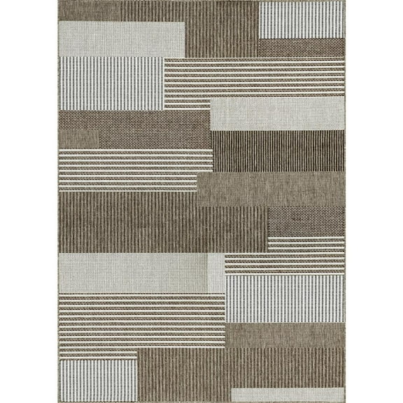 Couristan Monaco Starboard Indoor/Outdoor Area Rug, 2'3" x 11'9" Runner, Grey-Sand