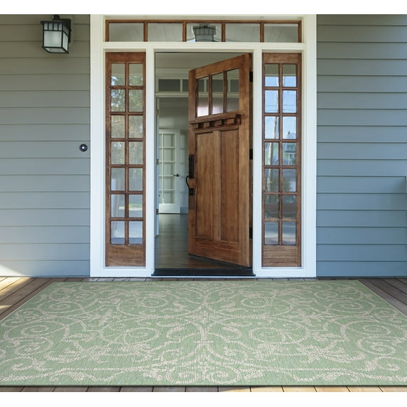 Couristan Monaco Summer Quay, Ivory-Light Green Rug