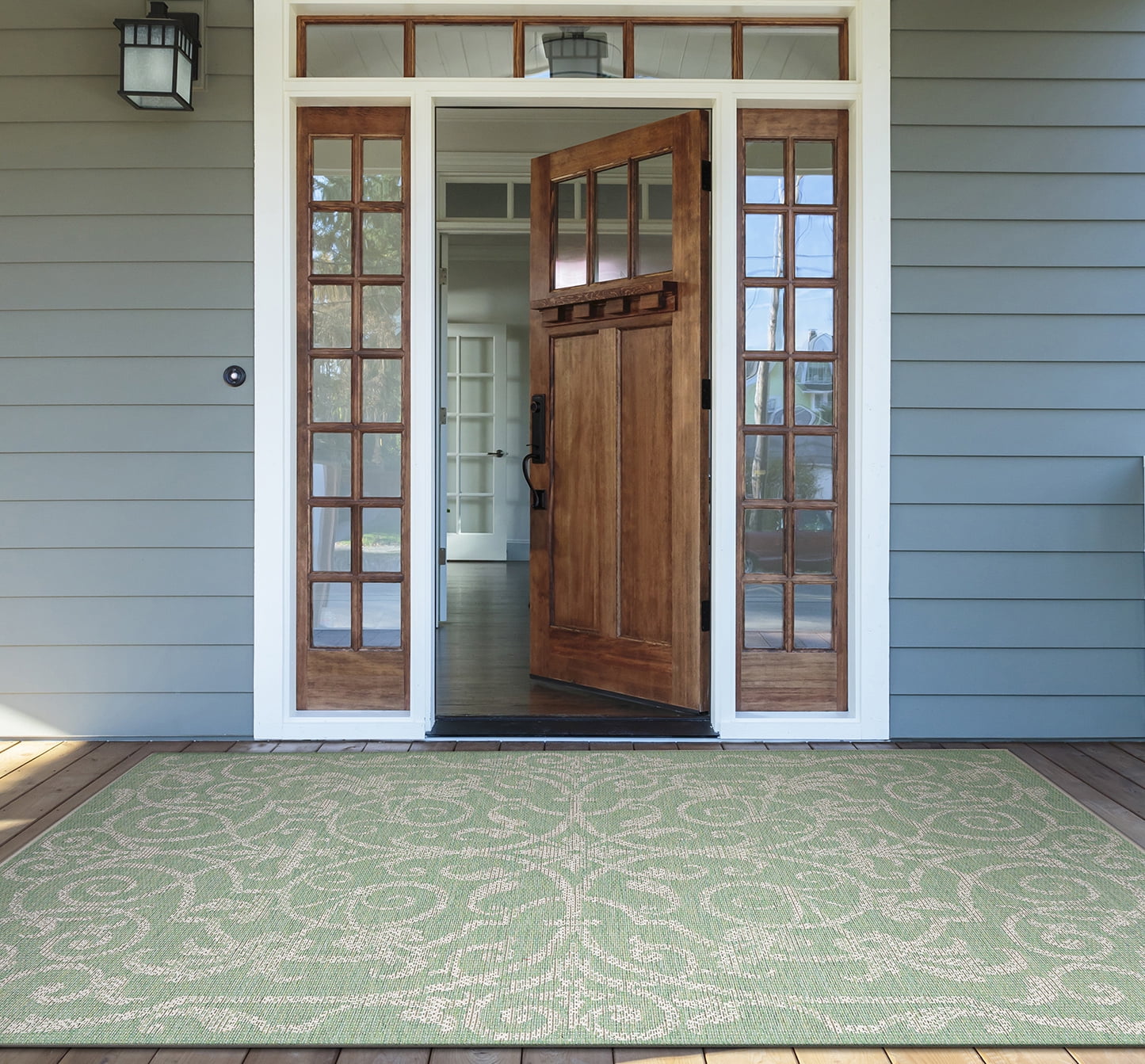 Couristan Monaco Summer Quay, Ivory-Light Green Rug