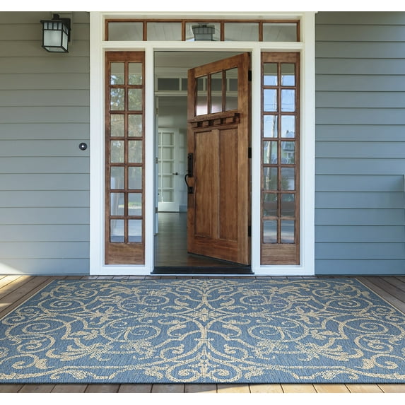 Couristan Monaco Summer Quay, Ivory-Sapphire Rug