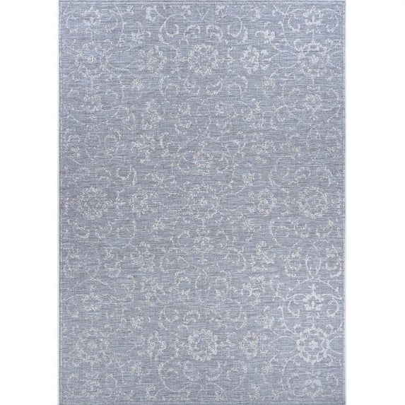 Couristan Monte Carlo Summer Vines Pewter-Ivory Indoor/Outdoor Area Rug