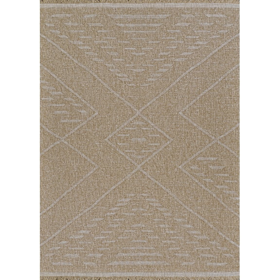 Couristan Naturalistic Rattan Indoor/ Outdoor Area Rug, Natural-Cream, 2'7" x 9'10" Runner