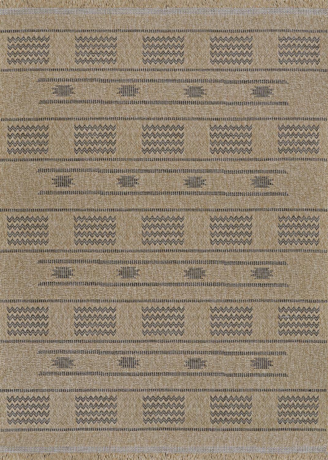 Couristan Naturalistic Sonoran Indoor/ Outdoor Area Rug, Natural-Charcoal, 5'3" Round