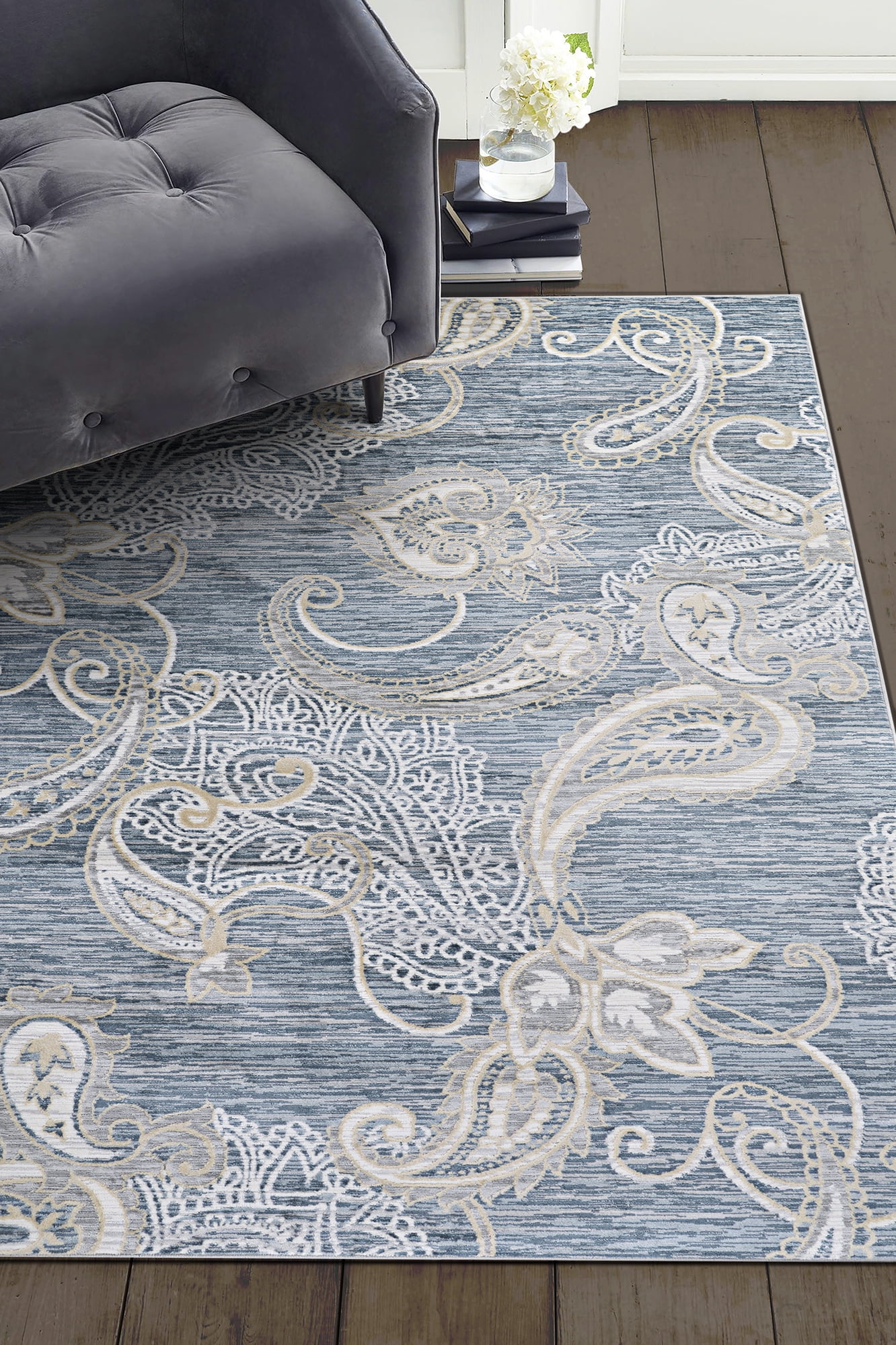 Greystone Paisley Synthetic Easy Care Area Rug 9'10" x 13'2"