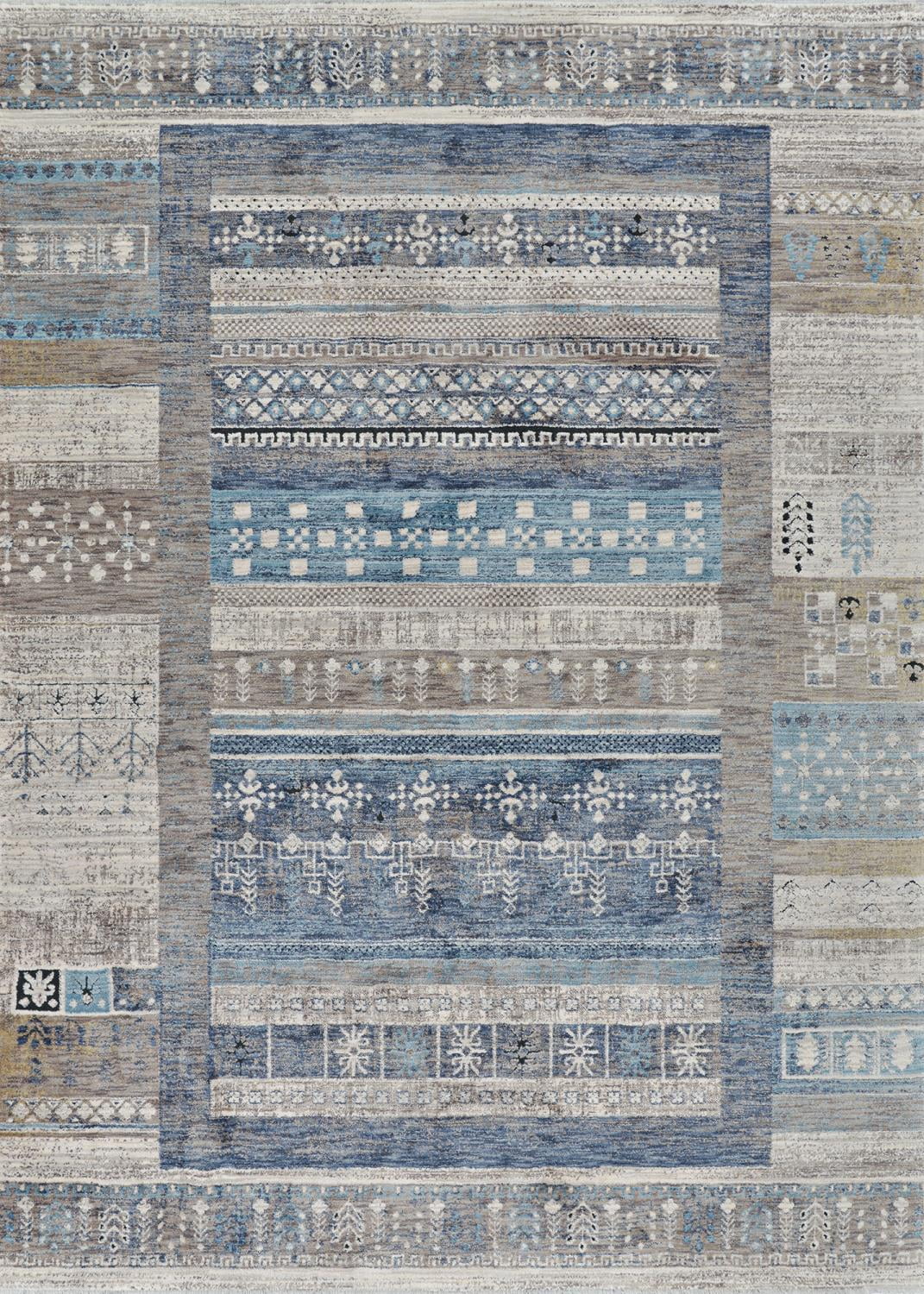 Couristan Nostalgia Serapi Area Rug, Denim-Tawny, 6'6" x 9'6"