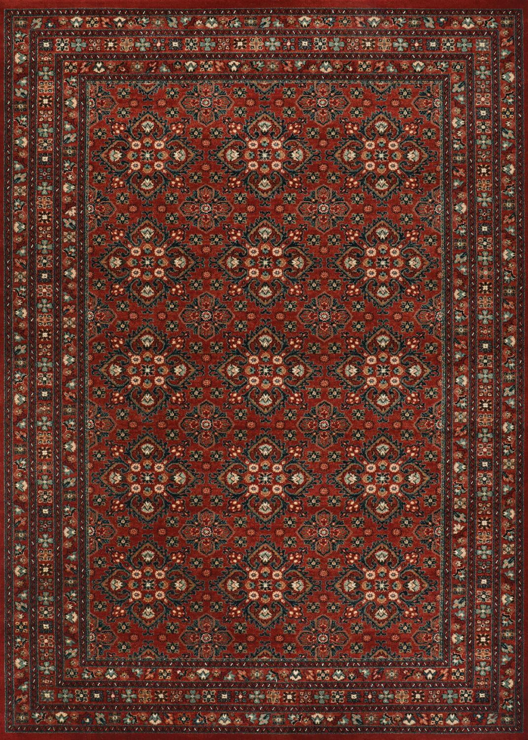 Couristan Old World Classics Royal Afghan Wool Area Rug, Antique Red, 4'6" x 6'6"