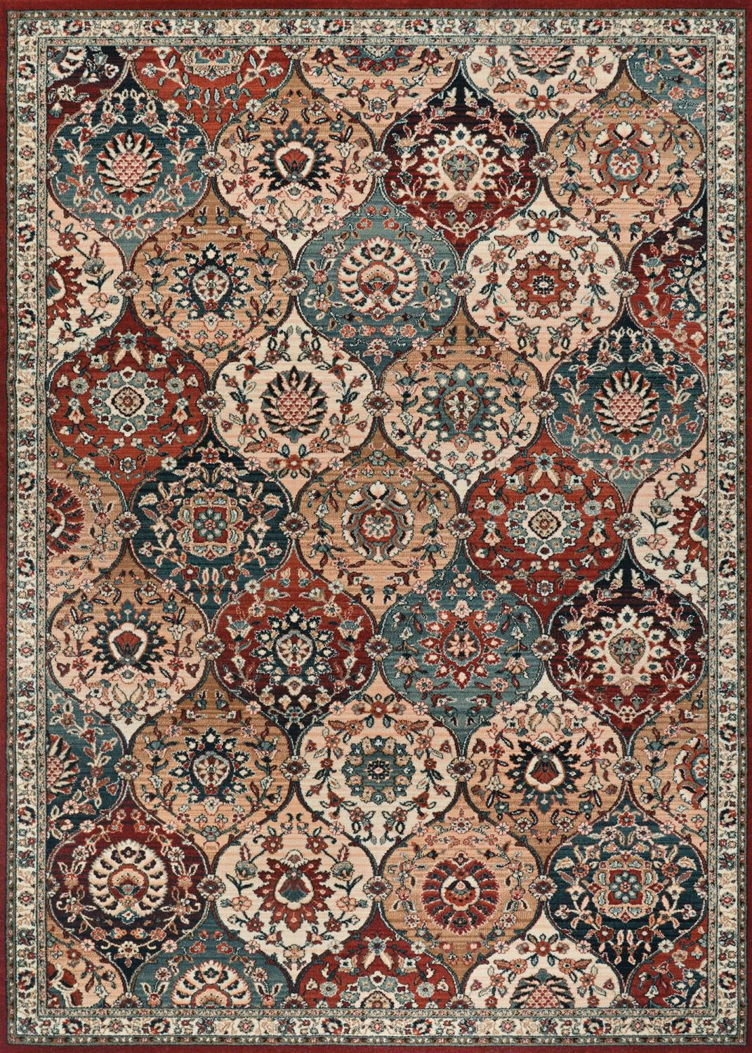 Couristan Old World Classics Royal Baktiari Wool Area Rug, Antique Red, 5'3" x 7'6"