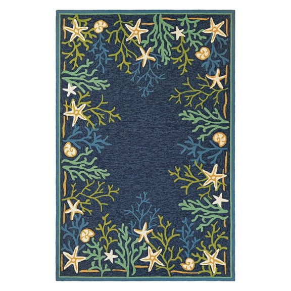 Couristan Outdoor Escape Sea Water Indoor / Outdoor Area Rug, Ocean Blue-Aqua, 2'6" x 8'6" Runner