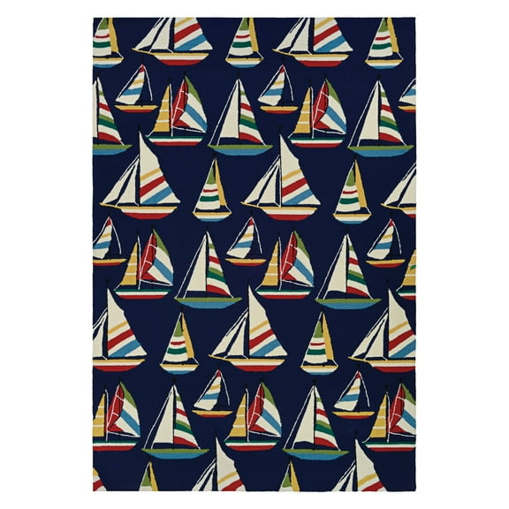 Couristan Outdoor Escape Yachting Indoor/Outdoor Area Rug, 5'6" x 8', Navy