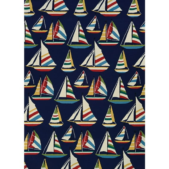 Couristan Outdoor Escape Yachting Indoor/Outdoor Area Rug, 8' x 11', Navy